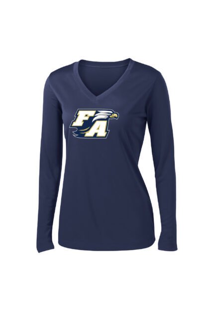Ladies Long Sleeve V Neck Performance Tee